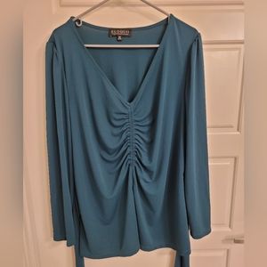 Eloquii Size 18 Tie Front Long Sleeve Top